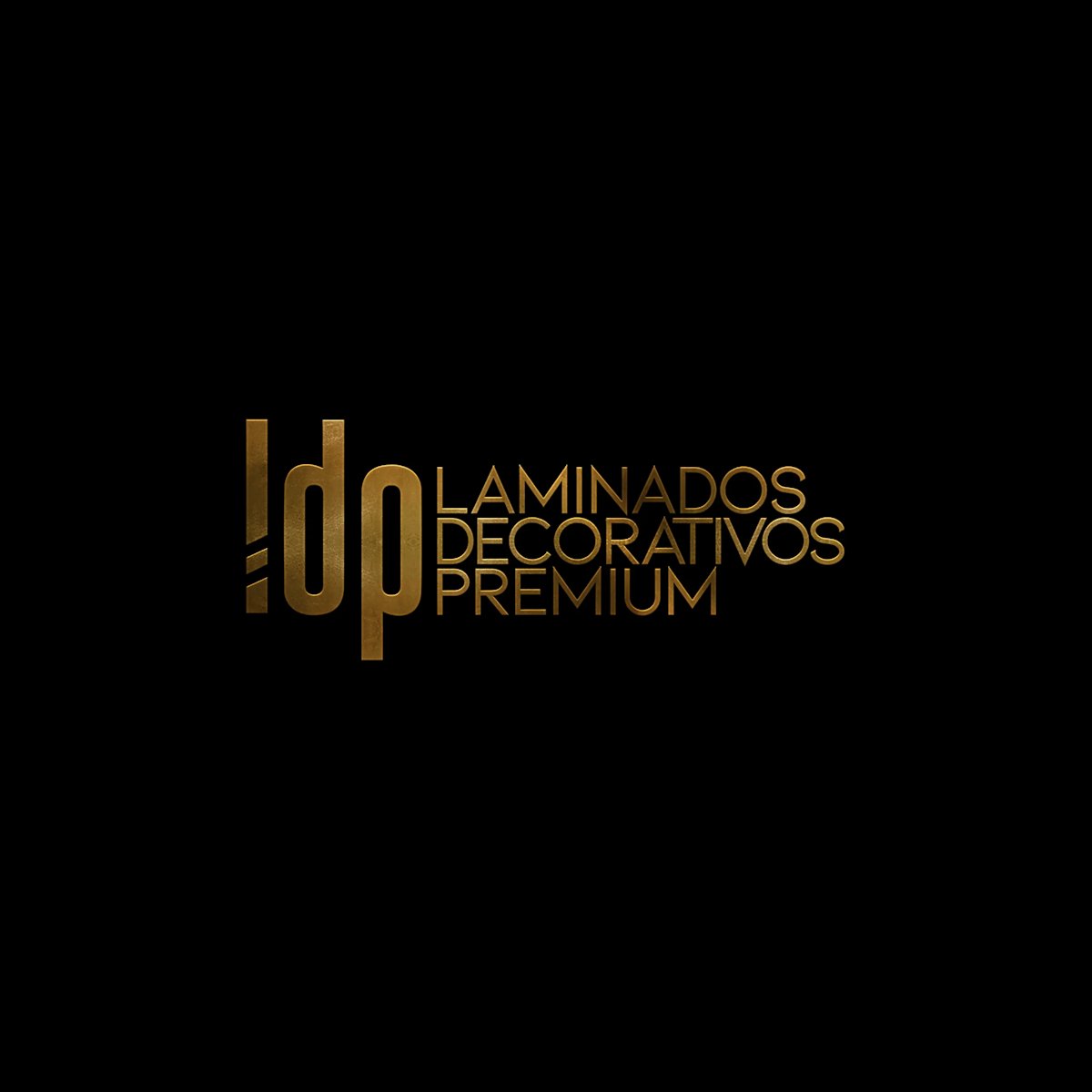 LDP Laminados Decorativos Premium logo in gold on black background